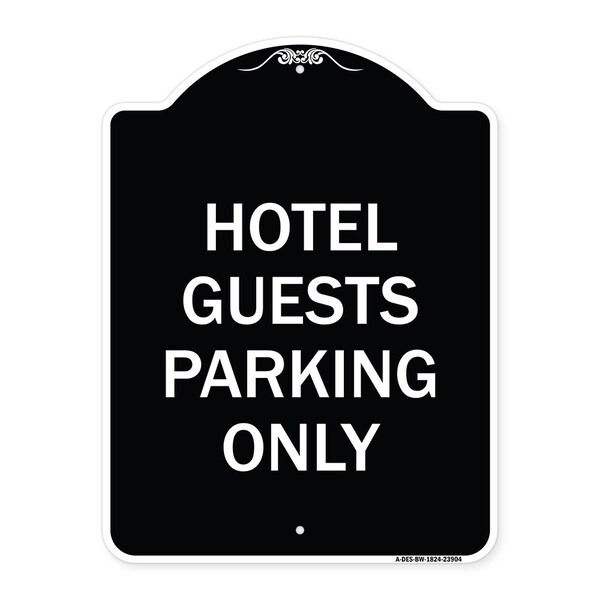 Signmission Hotel Guest Parking Only Heavy-Gauge Aluminum Architectural Sign, 24" x 18", BW-1824-23904 A-DES-BW-1824-23904 - main